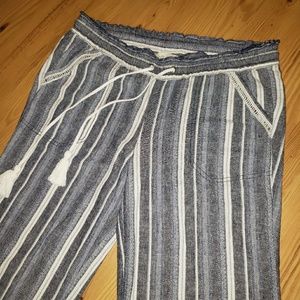 Boho Linen Stripe Pants
